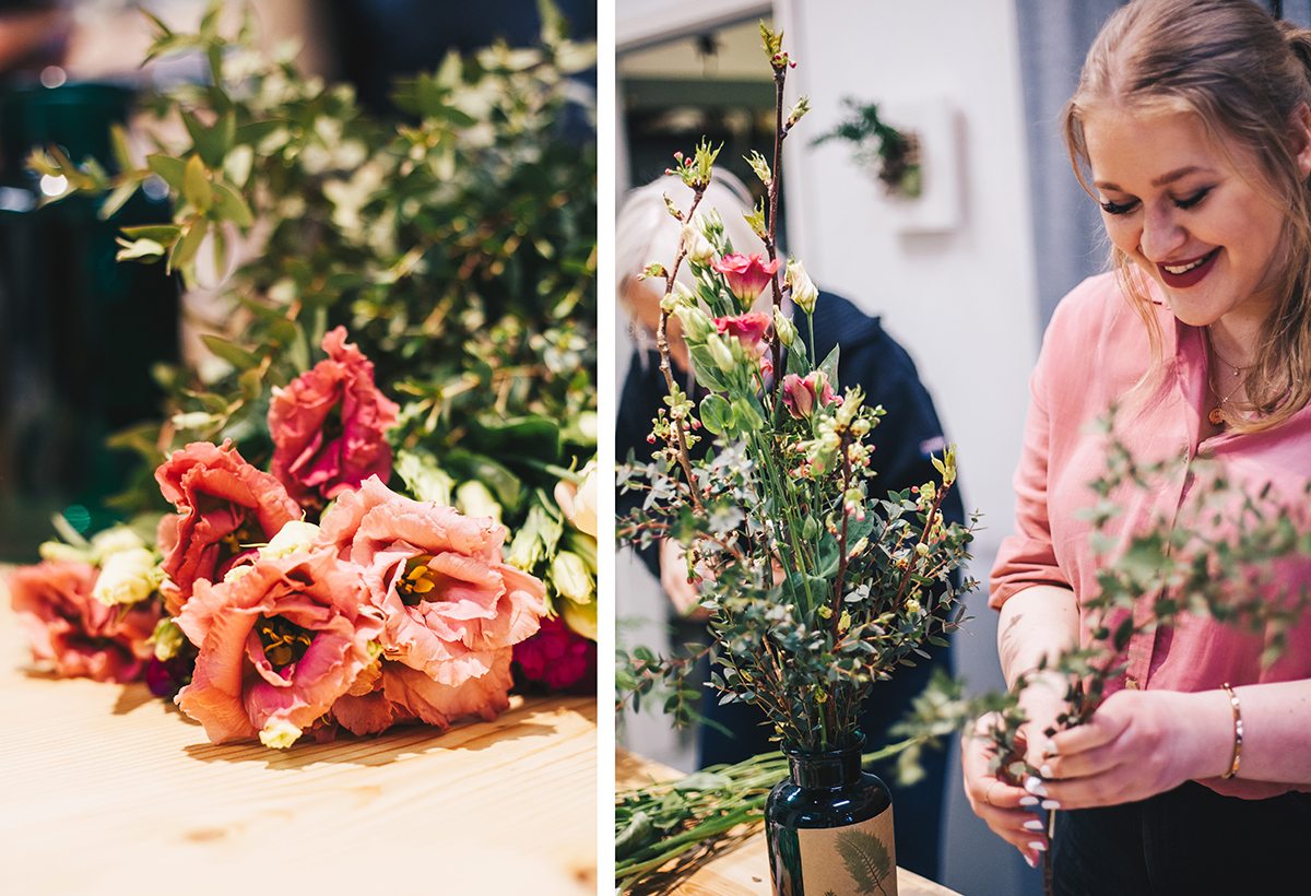 Zu Besuch beim Floristik-Workshop bei 2fach in Kiel: Lerne das Blumenstecken