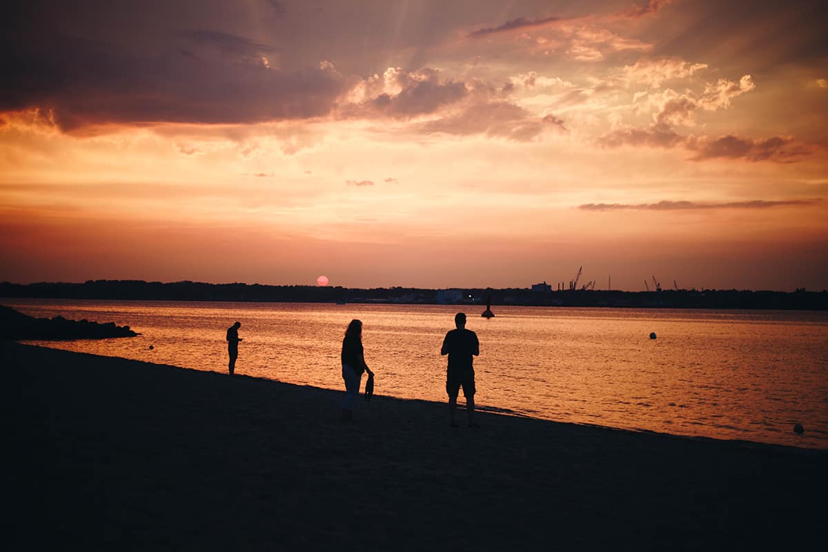 Sonnenuntergang am Strand von Heikendorf