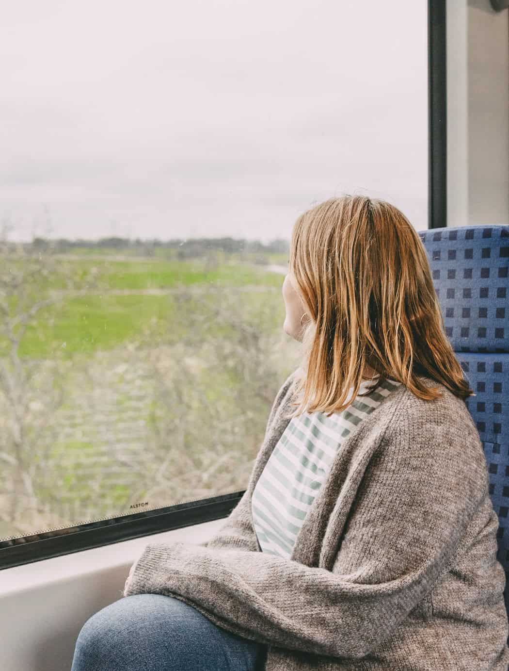 Maya im Zug der DB Regio Schleswig-Holstein auf dem Weg zu einem Ausflug nach Rendsburg