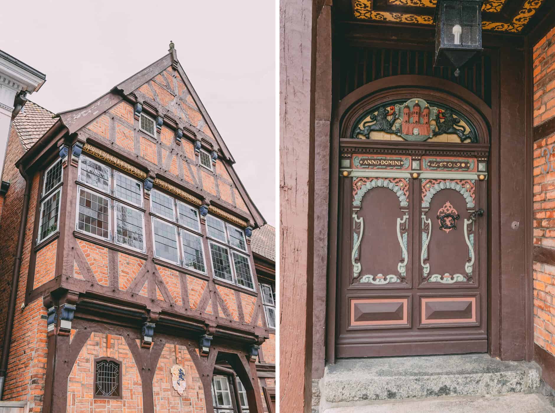 Das Alte Rendsburger Rathaus im Fachwerk-Stil von außen