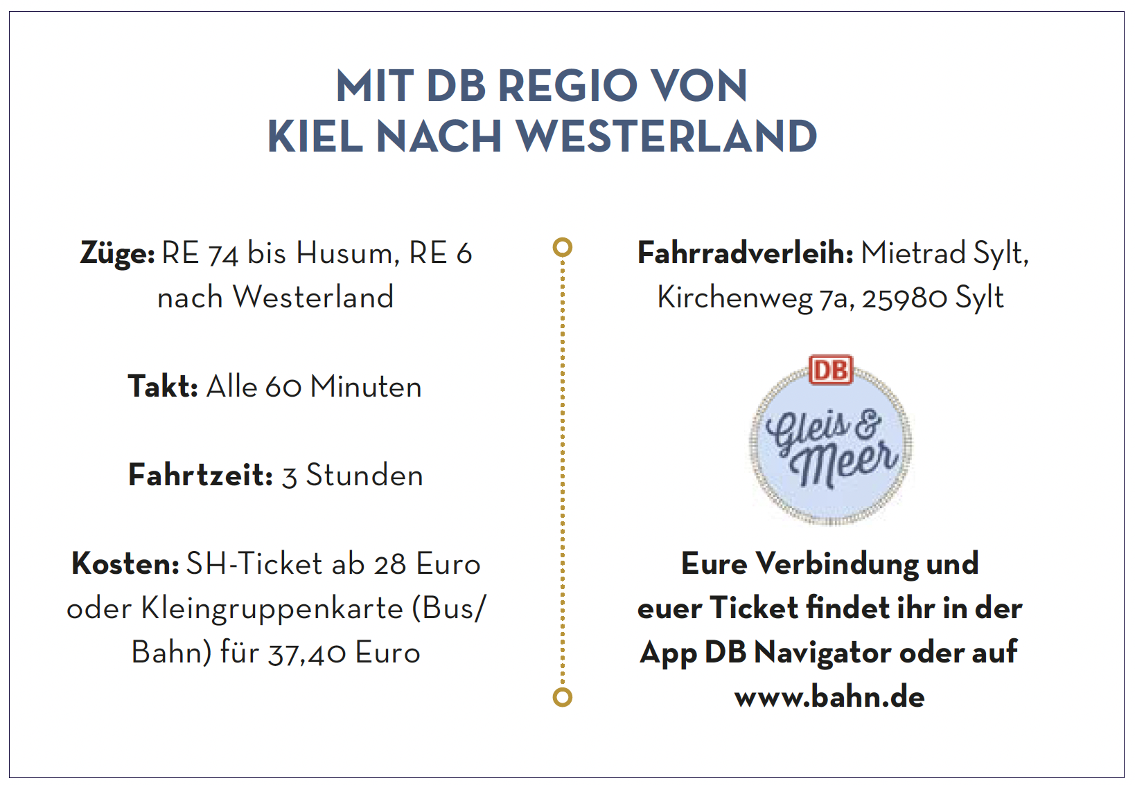 Verbindung Kiel Westerland DB Regio SH