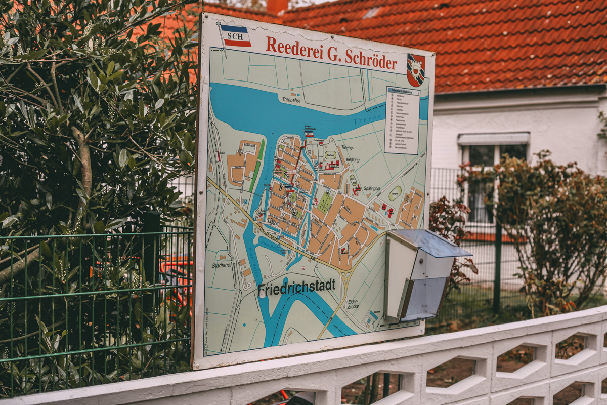 Stadtplan für Friedrichstadt für den Krimi-Trail