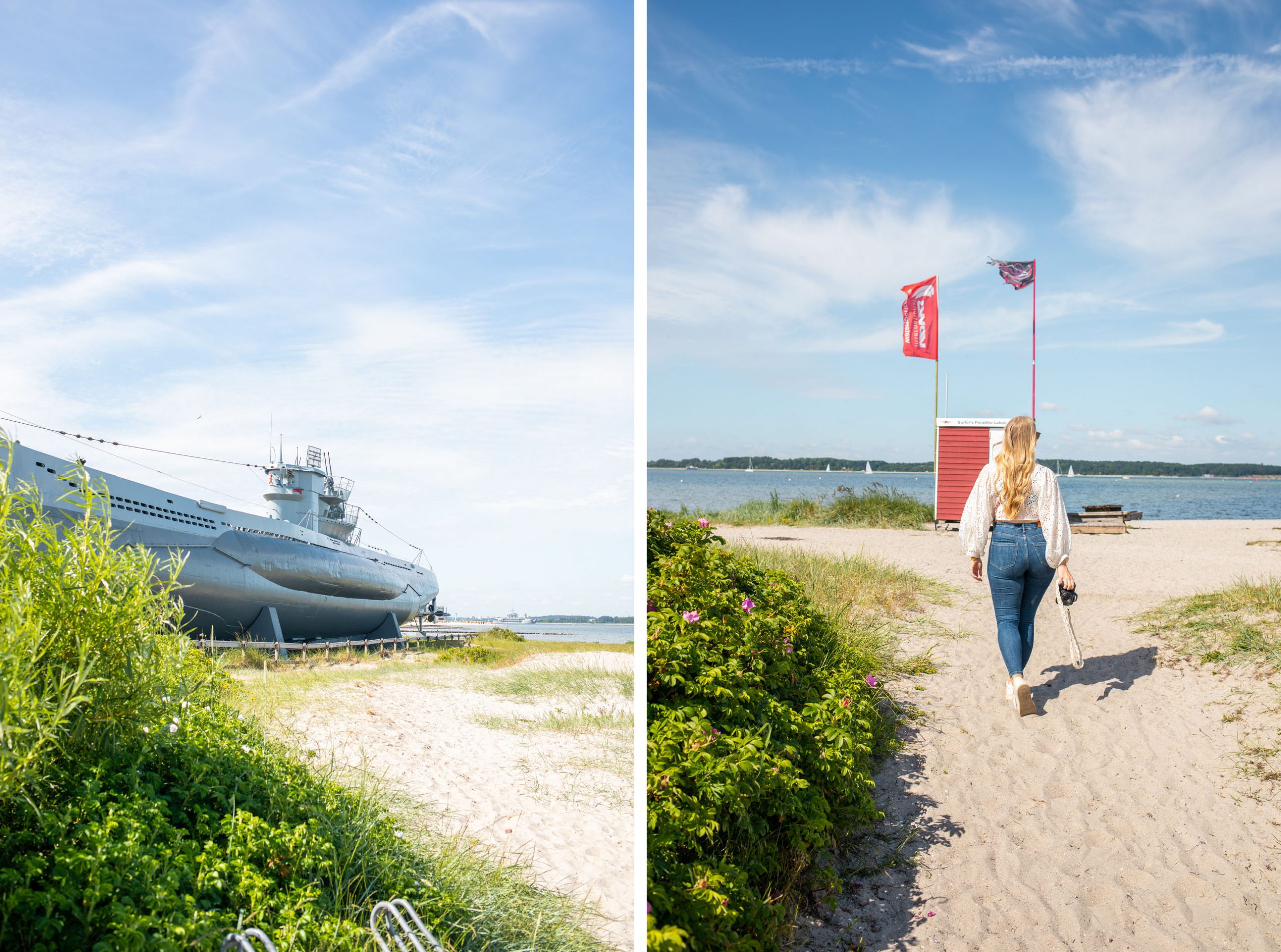 Picknick am Strand von Stein: U-Boot Laboe