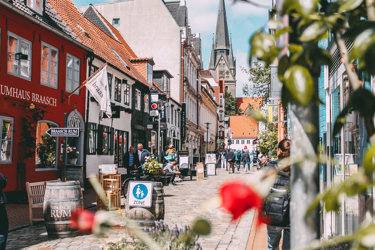 Die Rote Straße in Flensburg