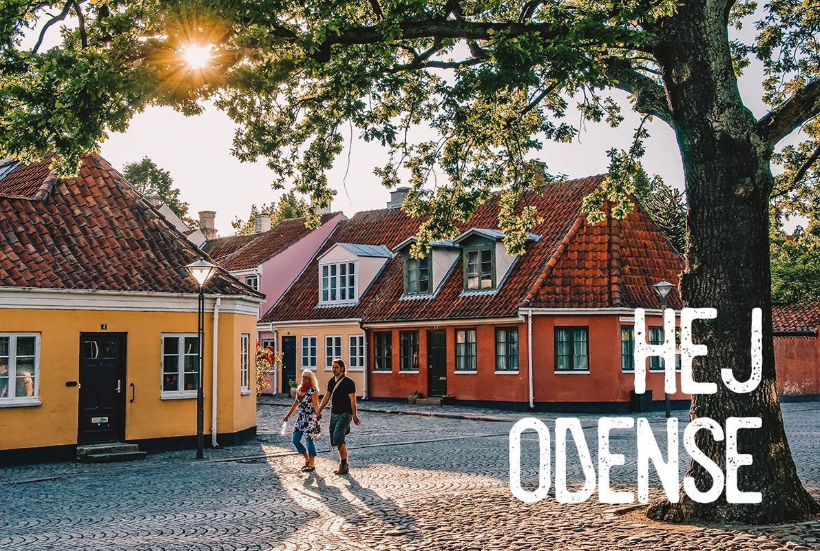 Bunte Häuser in Odense, Dänemark