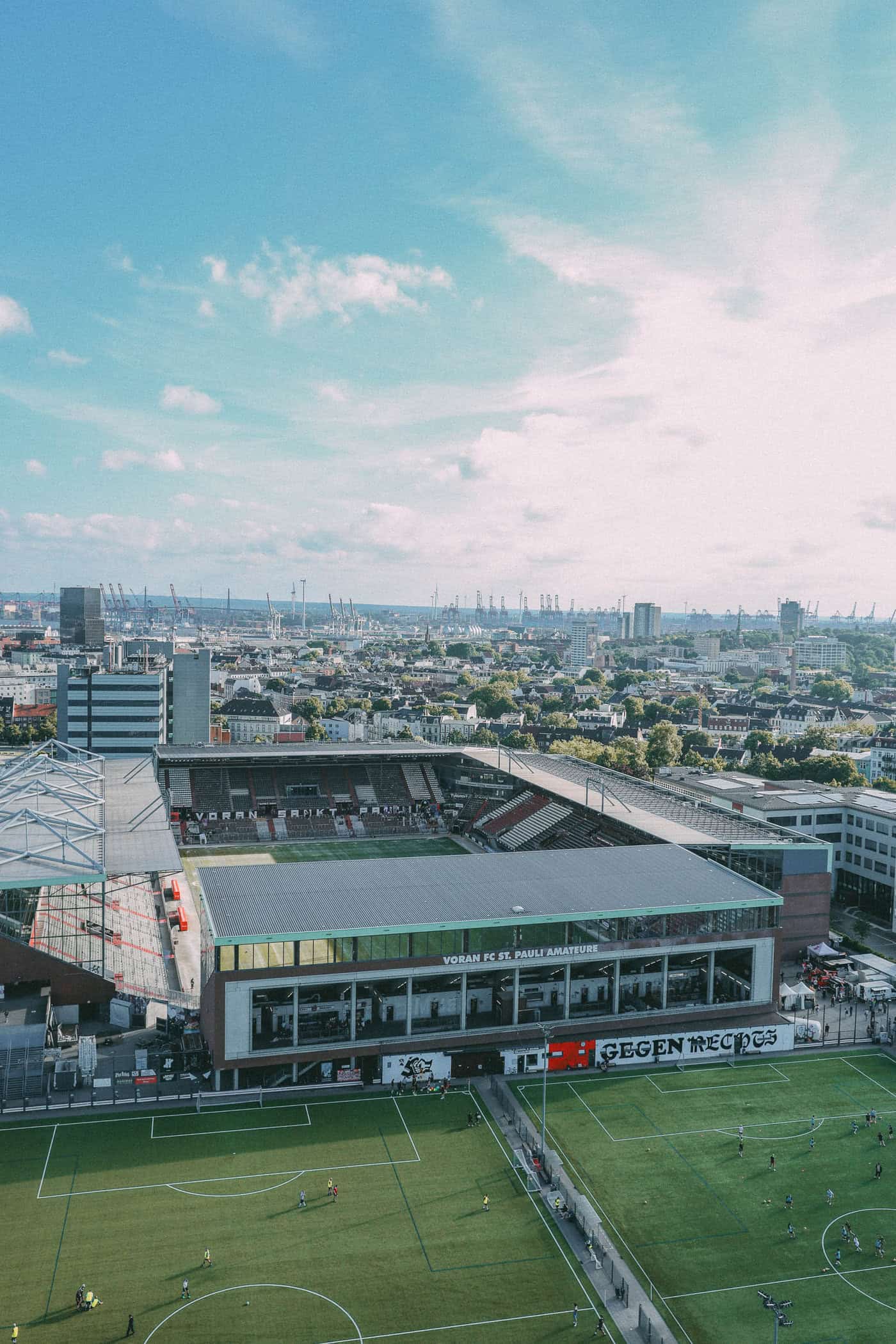 Ausblick auf das Fussballstadion St. Pauli