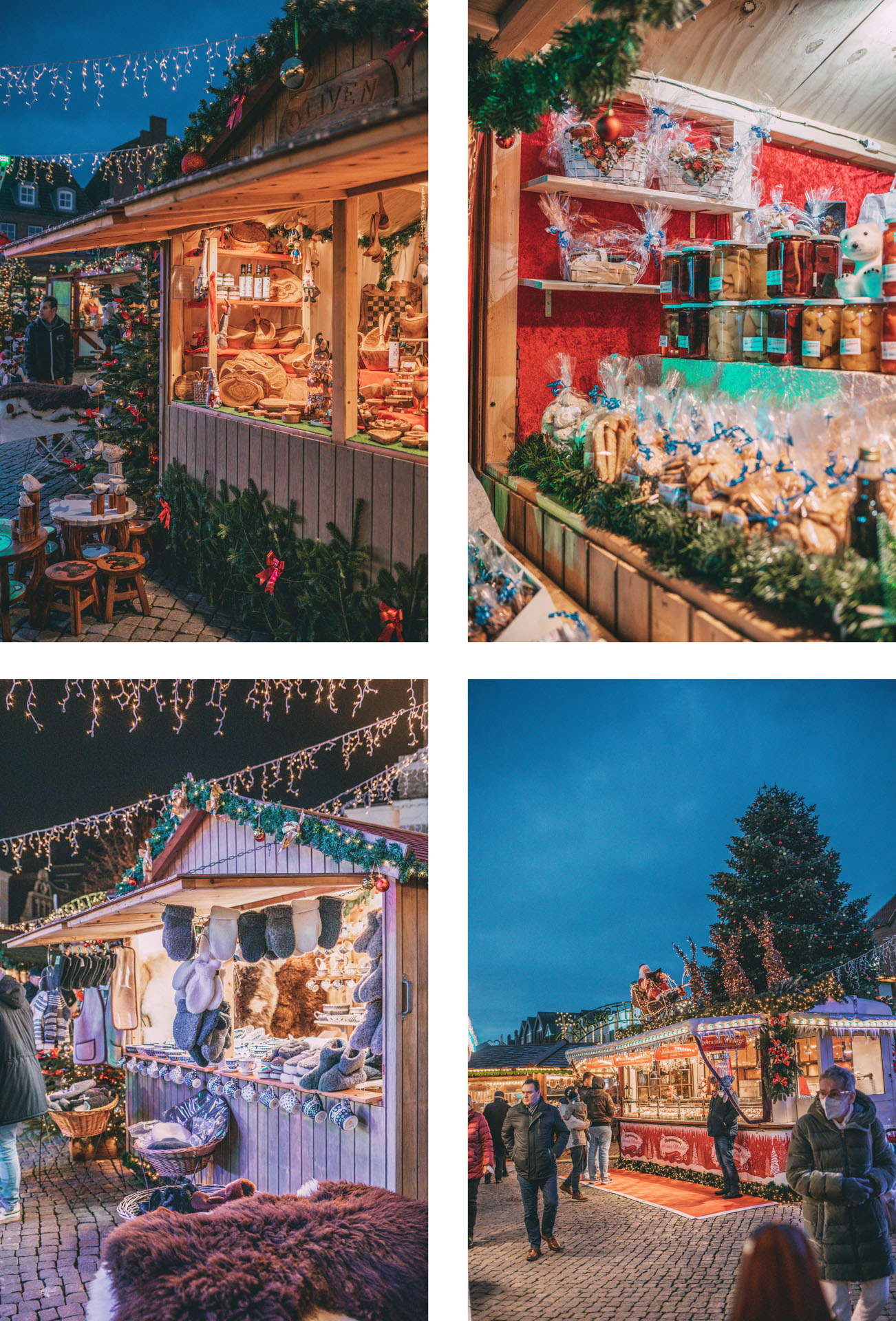 Verschiedene Buden auf dem Weihnachtsmarkt in Husum 2022