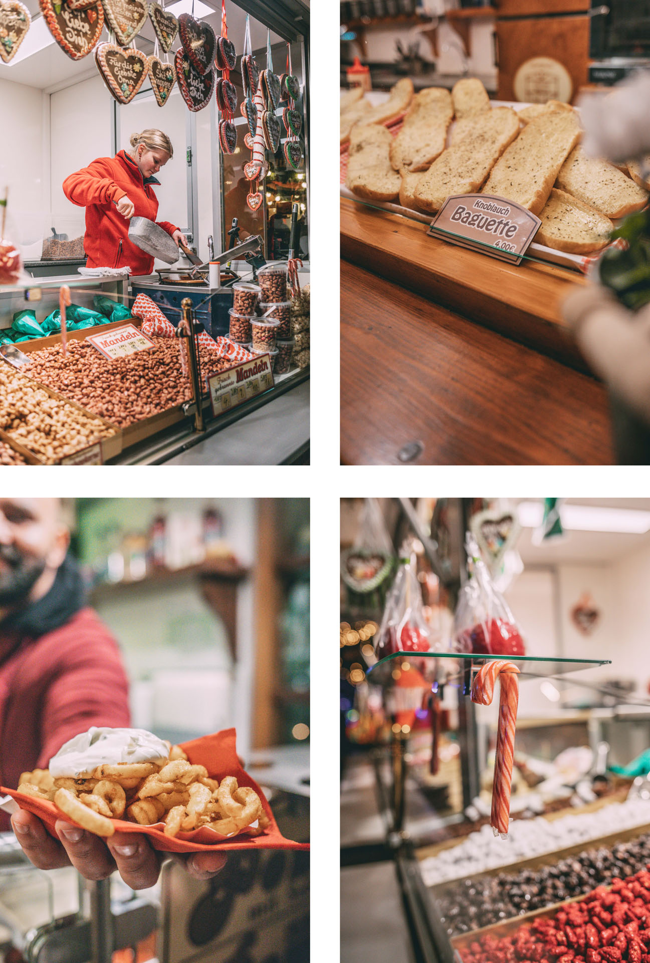 Verschiedenes Essen auf dem Husumer Weihnachtsmarkt