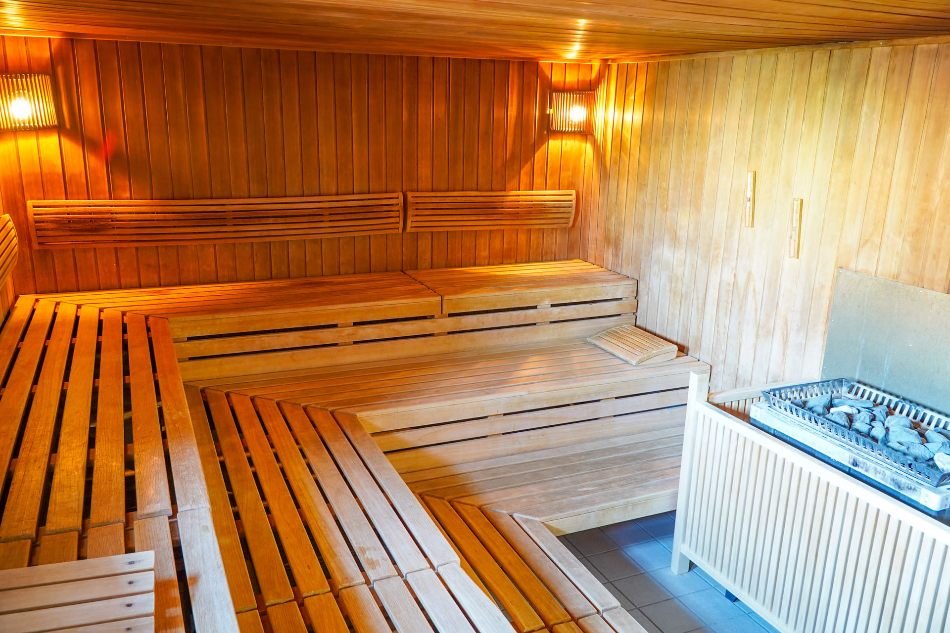 Eine Sauna von innen