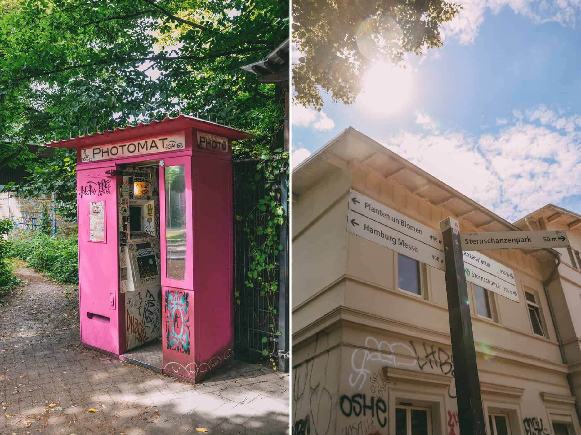 Wegweiser in der Hamburger Innenstadt